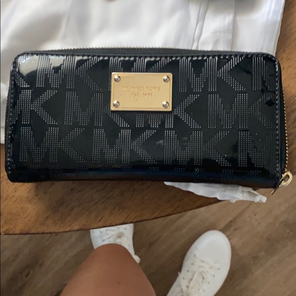 black MK wallet